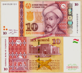 Tajikistan P24 10 Som 2021 unc