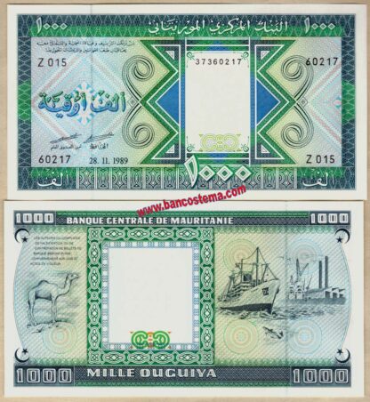 Mauritania P7A 1.000 Ouguiya 28.11.1989 unc