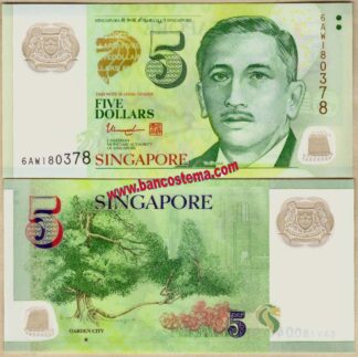 Singapore P47g 5 Dollars (2022) unc