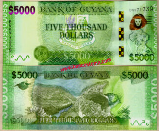 Guyana P40c 5.000 dollars nd 2023 unc