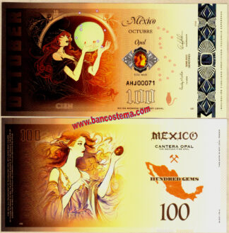 Mexico100 Gemas Polymer 2023 unc