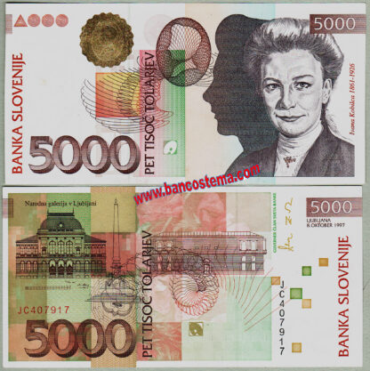 Slovenia P21a 5.000 Tolarjev 08.10.1997 aUNC