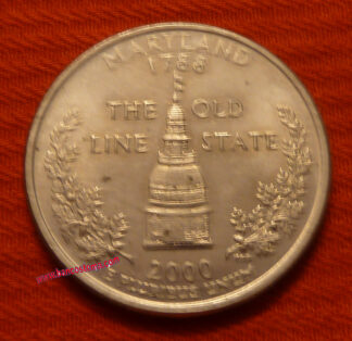 Usa 1/4  Dollar 50 State Quarters Program stato Maryland 7°  2000 let. D vf