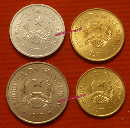 Guinea Bissau set monete KM 17-18.19.20 Fao 1977 4 pz fdc - immagine 2