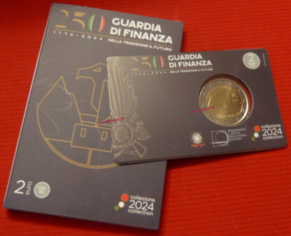 Italia 2 euro commemorativo 2024 250º anniversario della fondazione del Corpo della Guardia di Finanza coincard fdc