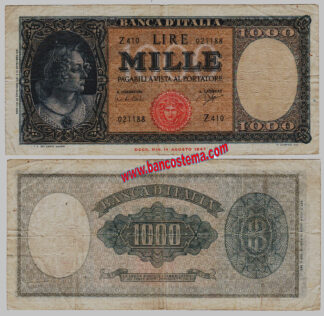 Italia A699 P88d - 1.000 Lire "Ornata di perle" 25/09/1961 bb- medusa