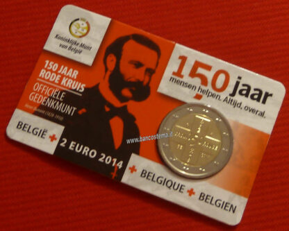Belgio 2 euro commemorativo 2014  "Croce Rossa" coincard 2 pz fdc - immagine 2