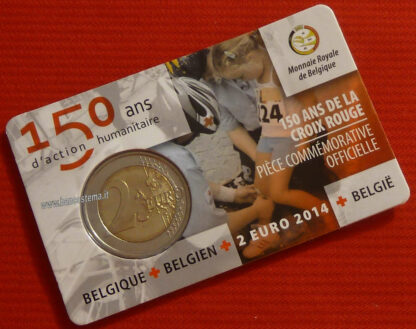 Belgio 2 euro commemorativo 2014  "Croce Rossa" coincard 2 pz fdc - immagine 3