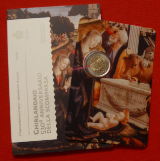 San Marino 2 euro 2024 commemorativo 530º anniversario della scomparsa del Ghirlandaio fdc in folder