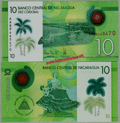 Nicaragua P209c 10 Cordobas polymer 26.01.2022 unc
