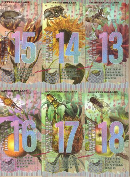 Faunus Island Central Bank set 24 pz 2022 paper unc - immagine 4