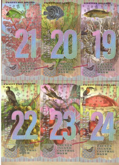 Faunus Island Central Bank set 24 pz 2022 paper unc - immagine 3
