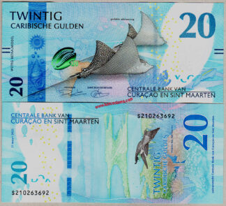 CURAÇAO & SINT MAARTEN PW2 20 Gulden 31.03.2025 unc