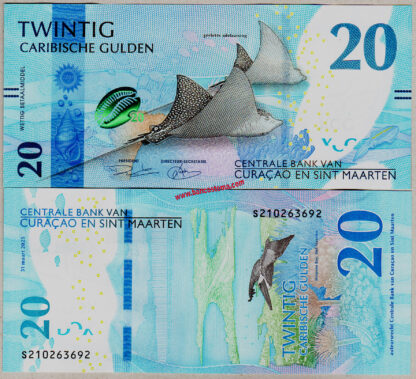 CURAÇAO & SINT MAARTEN PW2 20 Gulden 31.03.2025 unc