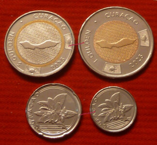 Curacao set 5 - 25 Cents 1 Gulden e 5 Gulden 2025 4 pz unc
