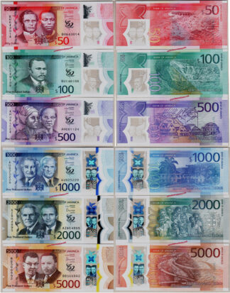 jamaica-pw96-97-98-99-100-101-102-50-100-500-1-000-2-000-5-000-dollars-01-06-2022-polymer-unc