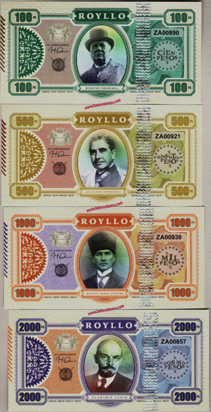Royllo Islands National Bank 100 Pesos to 10.000 Pesos set 6 pz 2019 paper unc - immagine 2
