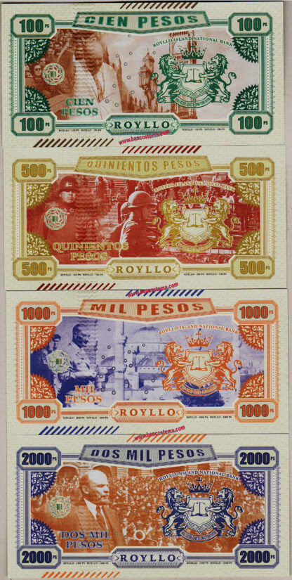 Royllo Islands National Bank 100 Pesos to 10.000 Pesos set 6 pz 2019 paper unc - immagine 3